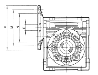 RV蝸輪蝸桿減速機(jī)尺寸圖(法蘭輸入型)